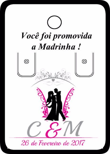 Tag para brinco das madrinhas