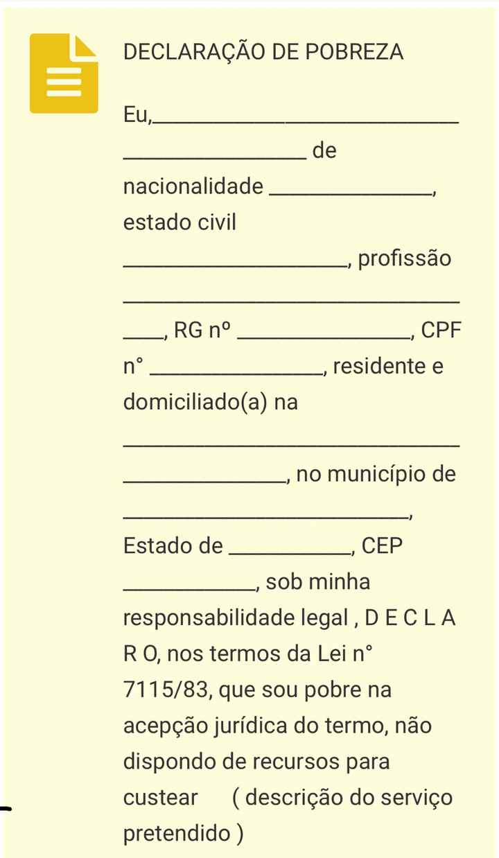 Declaração de Pobreza - 2