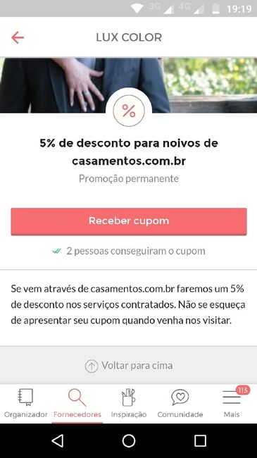 Desconto de 5% de alguns fornecedores - 1