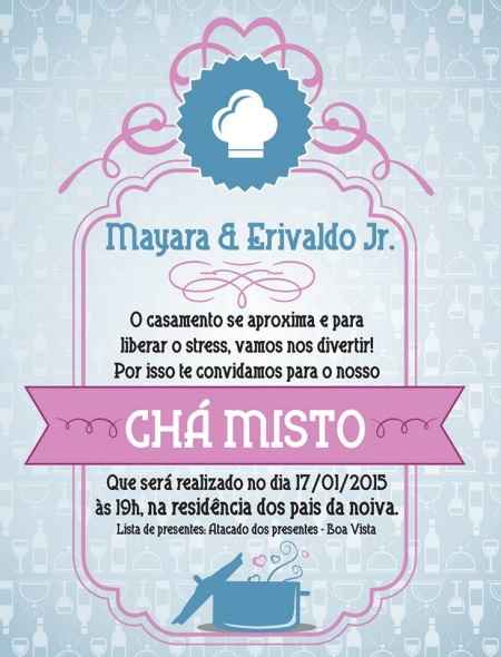 Convite do chá de Panela