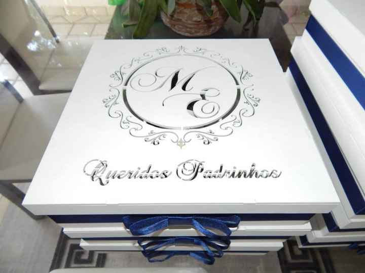 Caixa de lembrança dos padrinhos