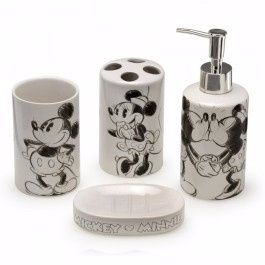 Kit de Cerâmica para Banheiro Mickey e Minnie