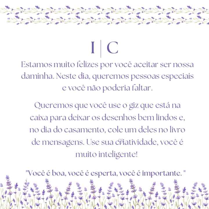 Convite de daminhas/floristas - 2