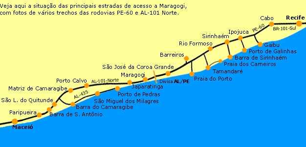 Mapa Maceió - Recife