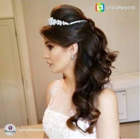 penteado solto com coroa 4