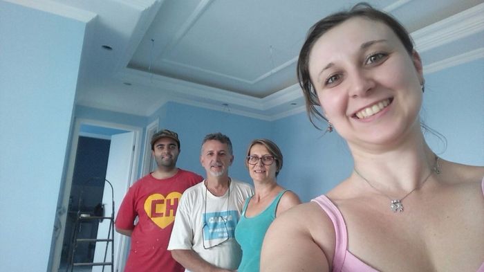 Pintamos o apartamento todo de azul bebê