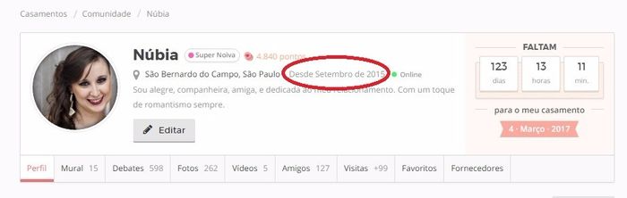 quando entrei na comunidade