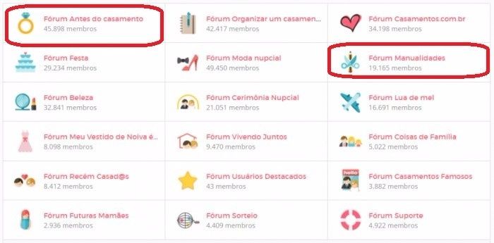 fóruns favoritos