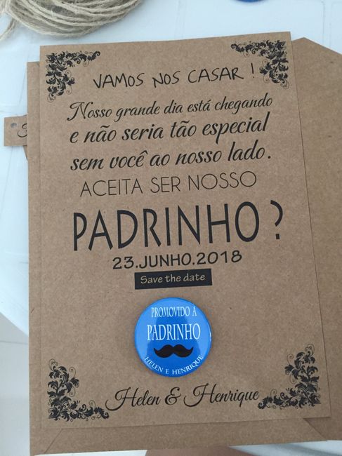 Convite para padrinhos com balão 3