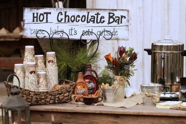Mesa de chocolate quente