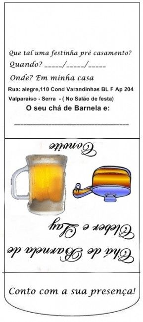 Meu convite de cha de barnela