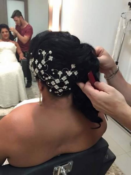 Terminando meu penteado
