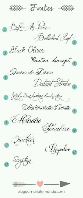 Fontes para convites de casamento - 2