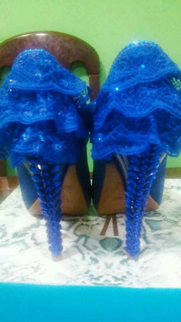 Meeu sapato de noiva azul royal veeem veeer - 3