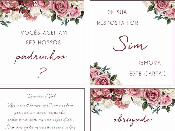 Convite que vai na caixa dos padrinhos...