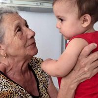 Minha voinha, depois da primeira cirurgia 