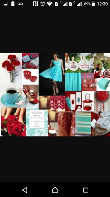 Paleta de cores: vermelho, azul turquesa e branco. - 5