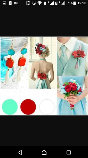 Paleta de cores: vermelho, azul turquesa e branco. - 6
