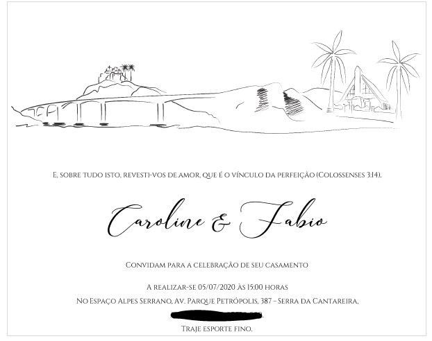 Parte interna do convite
