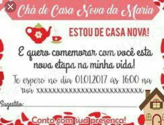 Convite chá de casa novo - 2