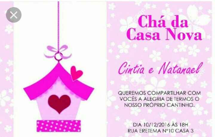 Convite chá de casa novo - 1