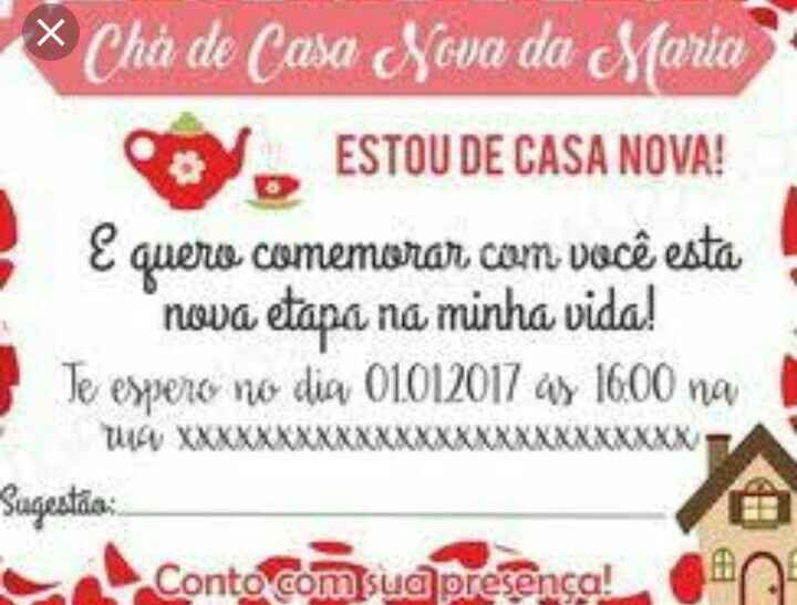 Convite chá de casa novo - 2