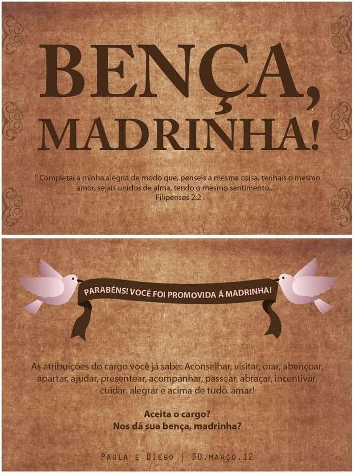 Convite para madrinhas