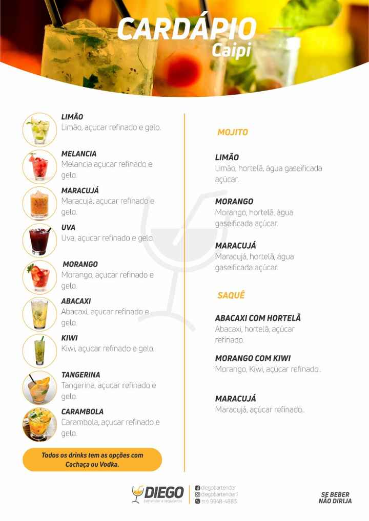 Cardapio Bebidas 