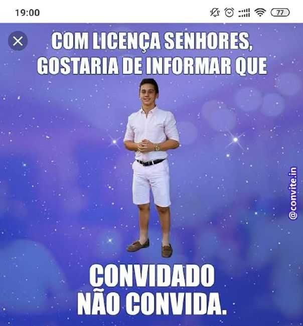 Será que fica feio colocar no convite, convidado  n convida? 1