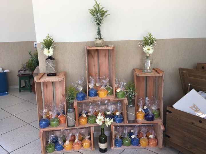 Mesa do bolo com caixotes #inspirações - 2