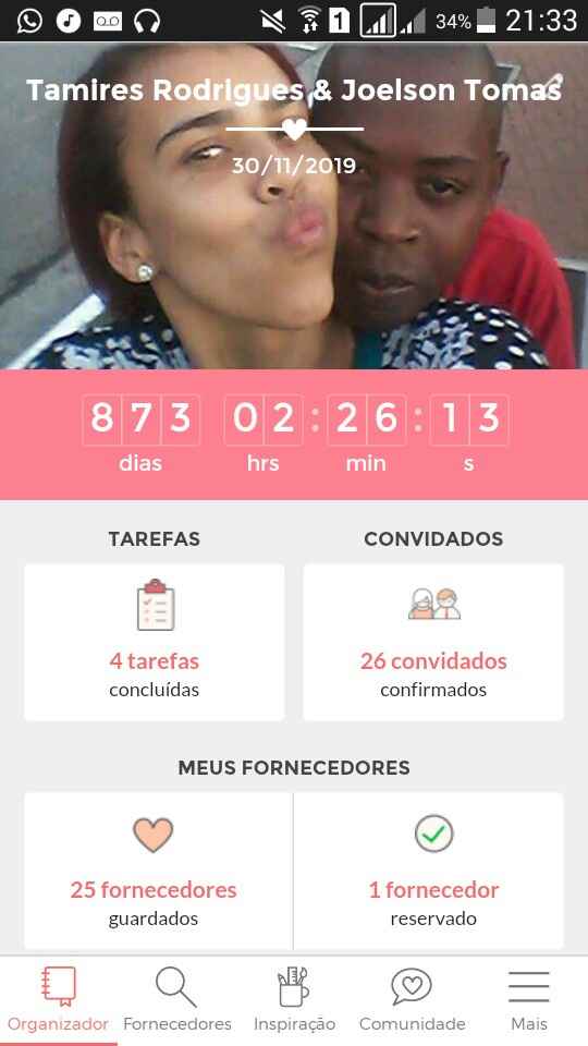 O meu contador ta correndo ai ai chega logo 30/11/2019 - 1