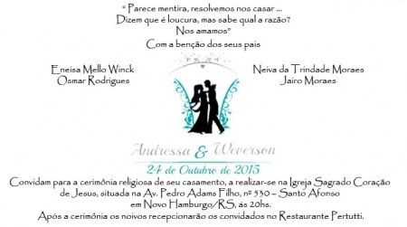 modelo convite casamento