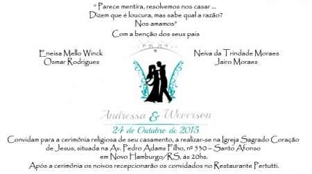 modelo convite casamento