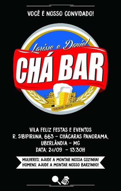 Convite chá bar