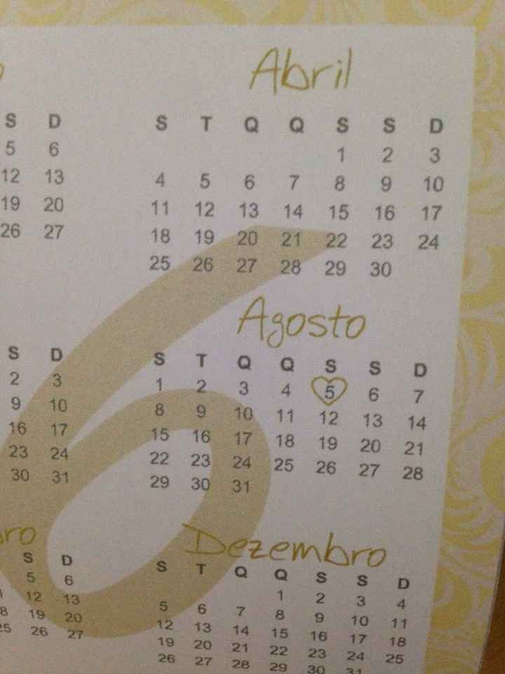 Detalhe da data marcada com coração