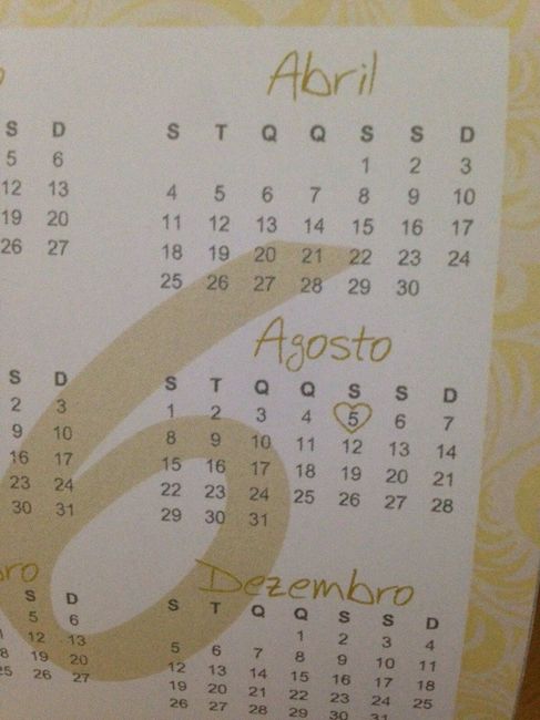 Detalhe da data marcada com coração