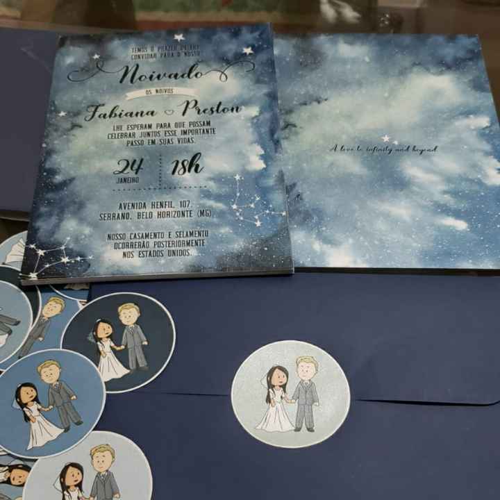 Meu convite da festa de noivado - Janeiro 2020 💙🌟 - 1