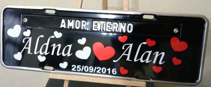Placa para o carro da noiva