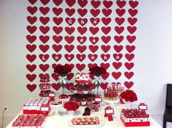 Inspiração Chá de Cozinha Cortina de Corações