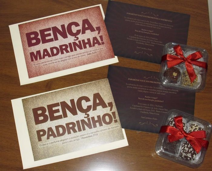 Idéias para convites padrinhos