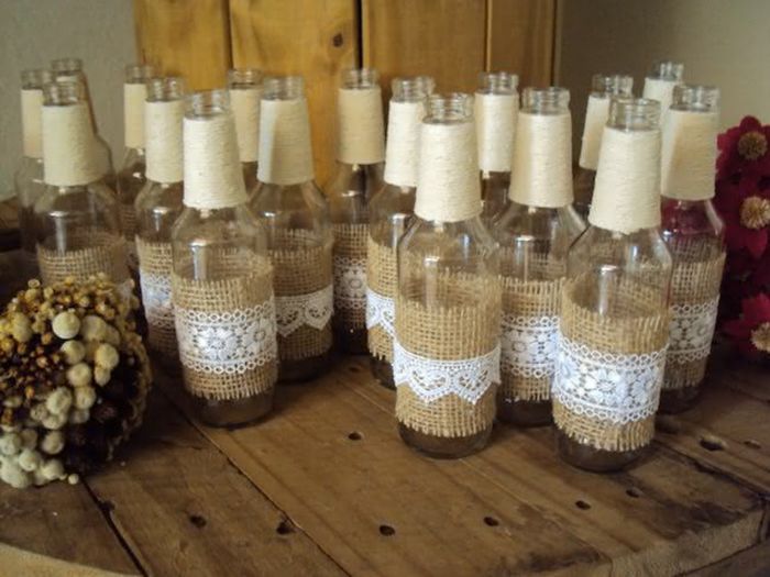 Sobre garrafas decorativas : o que vcs acham dessa idéia para um casamento rústico? 1