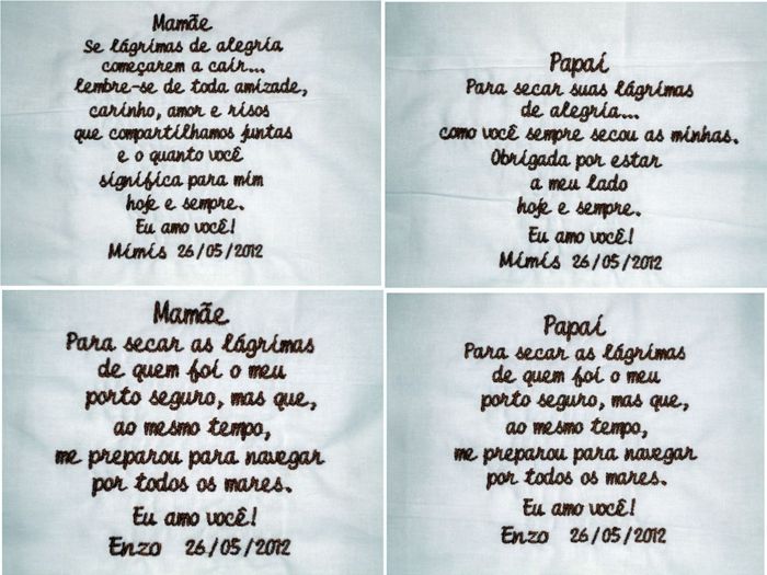 Homenagem aos pais dos noivos