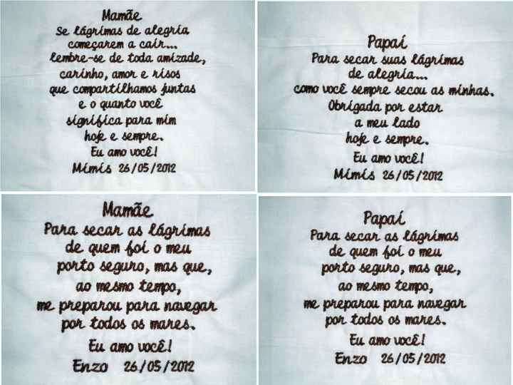 Homenagem aos pais dos noivos