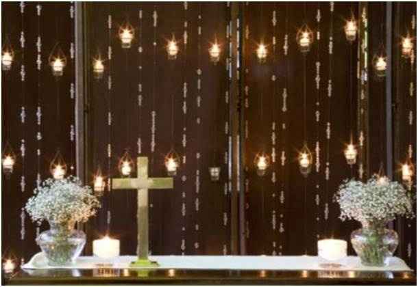 Cortina de pedras e velas!!