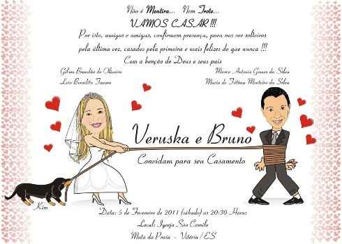 Convite com caricatura