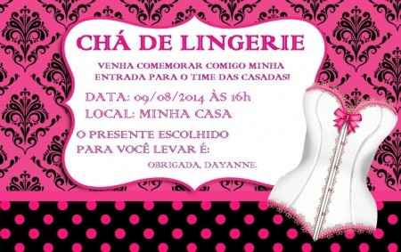 Convite Chá de Lingerie