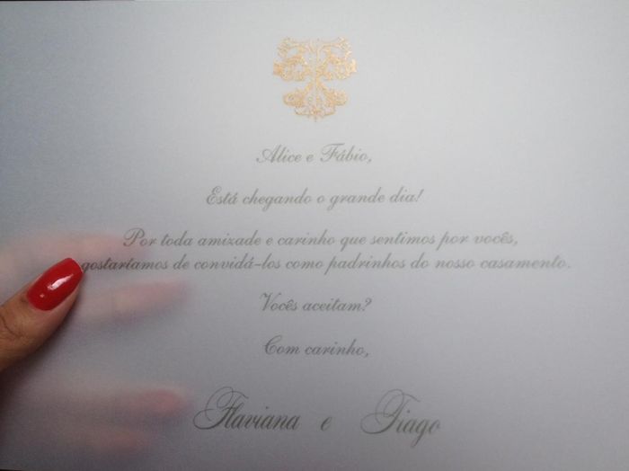 Cor do convite dos convidados e dos padrinhos 2