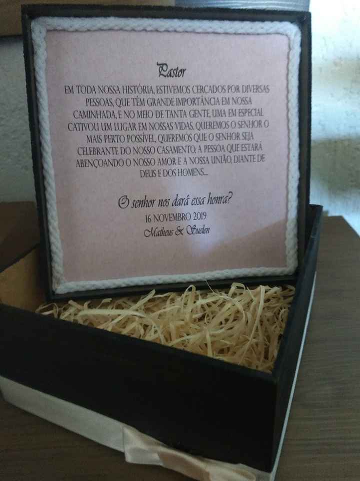 Caixinhas para os padrinhos  e pastor - 1
