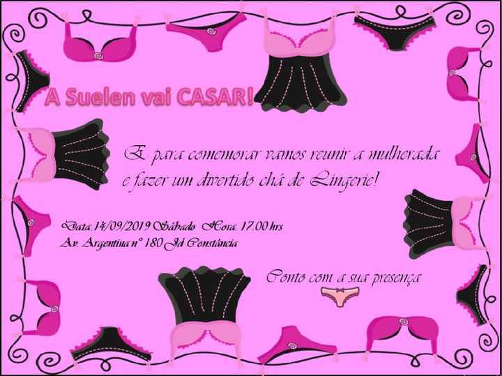 Meu convite chá lingerie 😘 vem ver! - 1