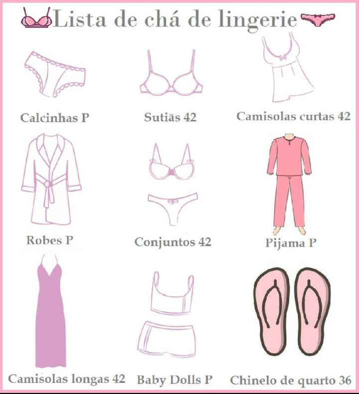 Lista de presentes chá lingerie - 1